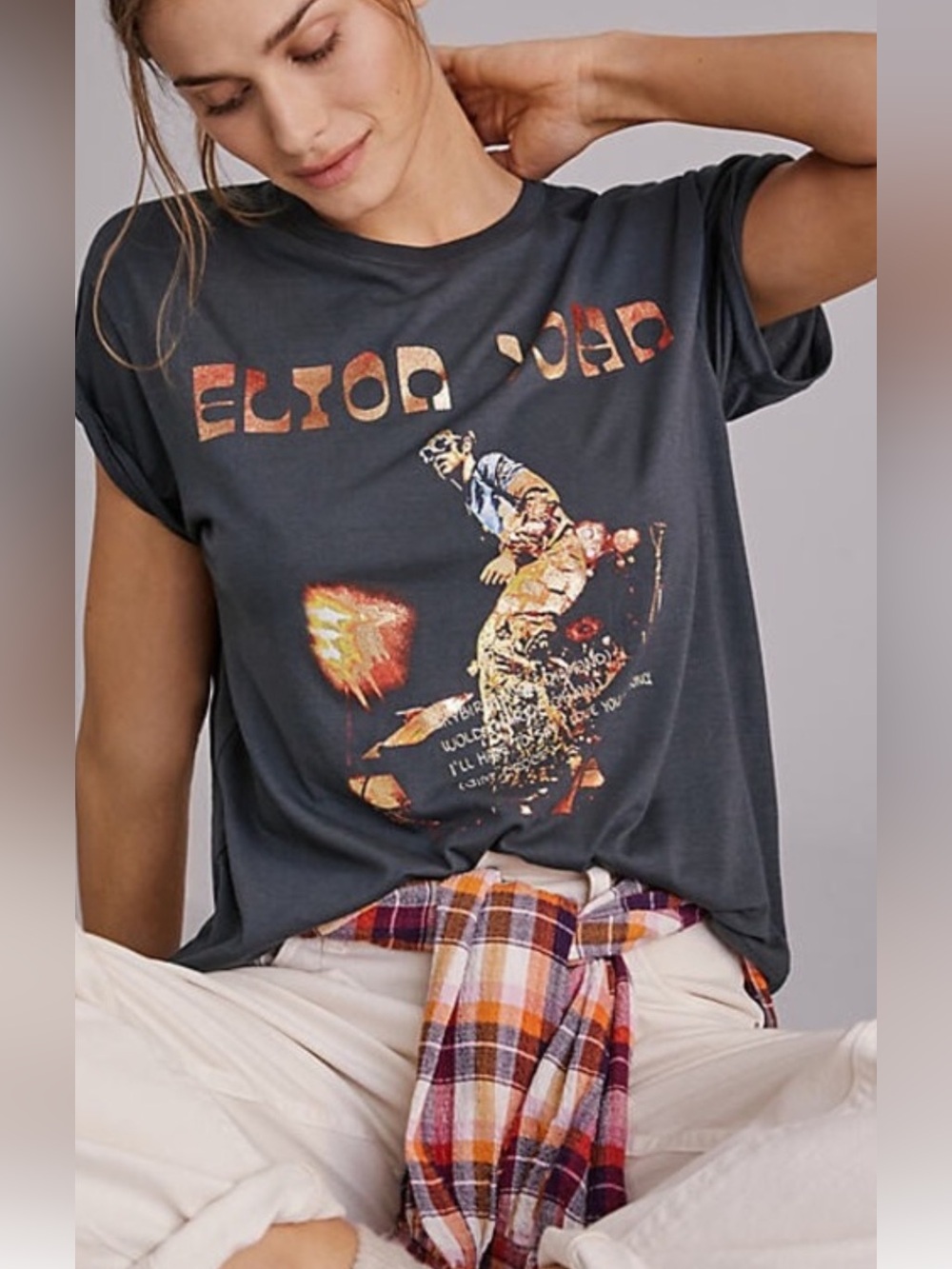 Letluv by Anthropologie Elton John tshirt